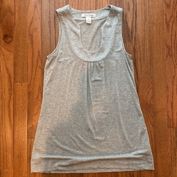 White House black market grey silver shimmer tunic. XS - Picture 3 of 8